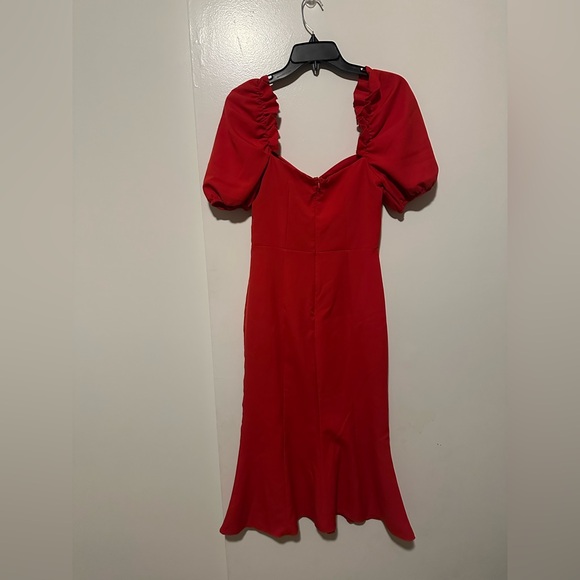Trendyol Red Midi Dress with Puff Sleeves - Picture 11 of 16